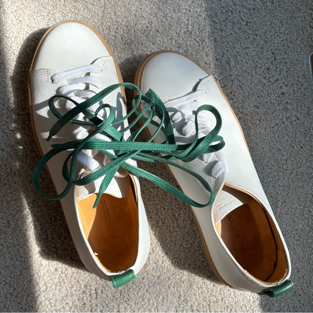 White leather shoes